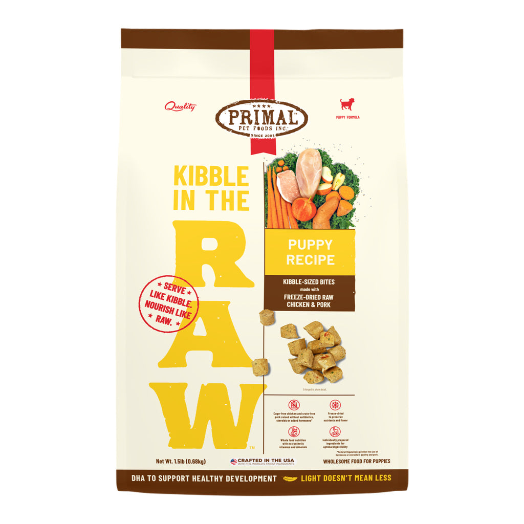 Primal Kibble in the Raw Puppy Recipe Freeze-Dried Dog Food, 1.5 lb