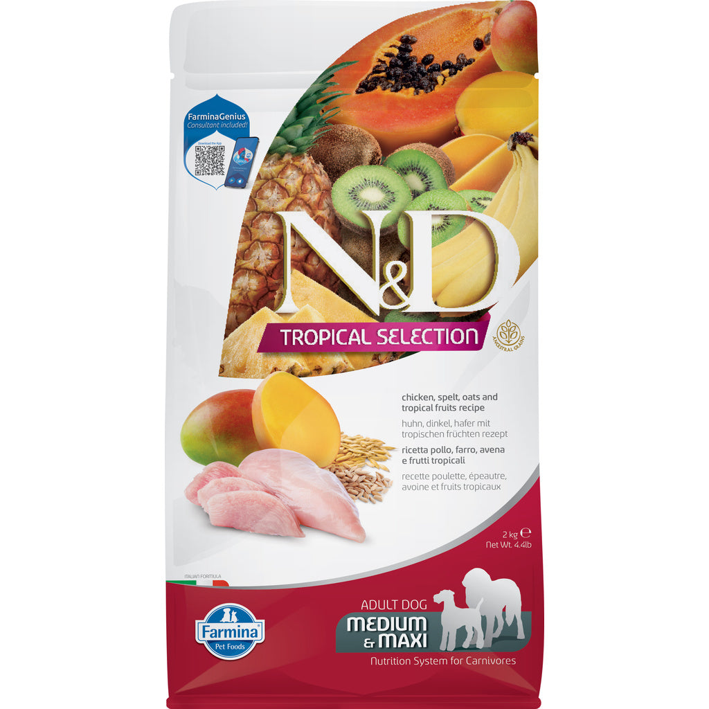 Farmina N&D Tropical Selection Chicken Adult Medium/Maxi Dog Food, 2kg / 4.4lb