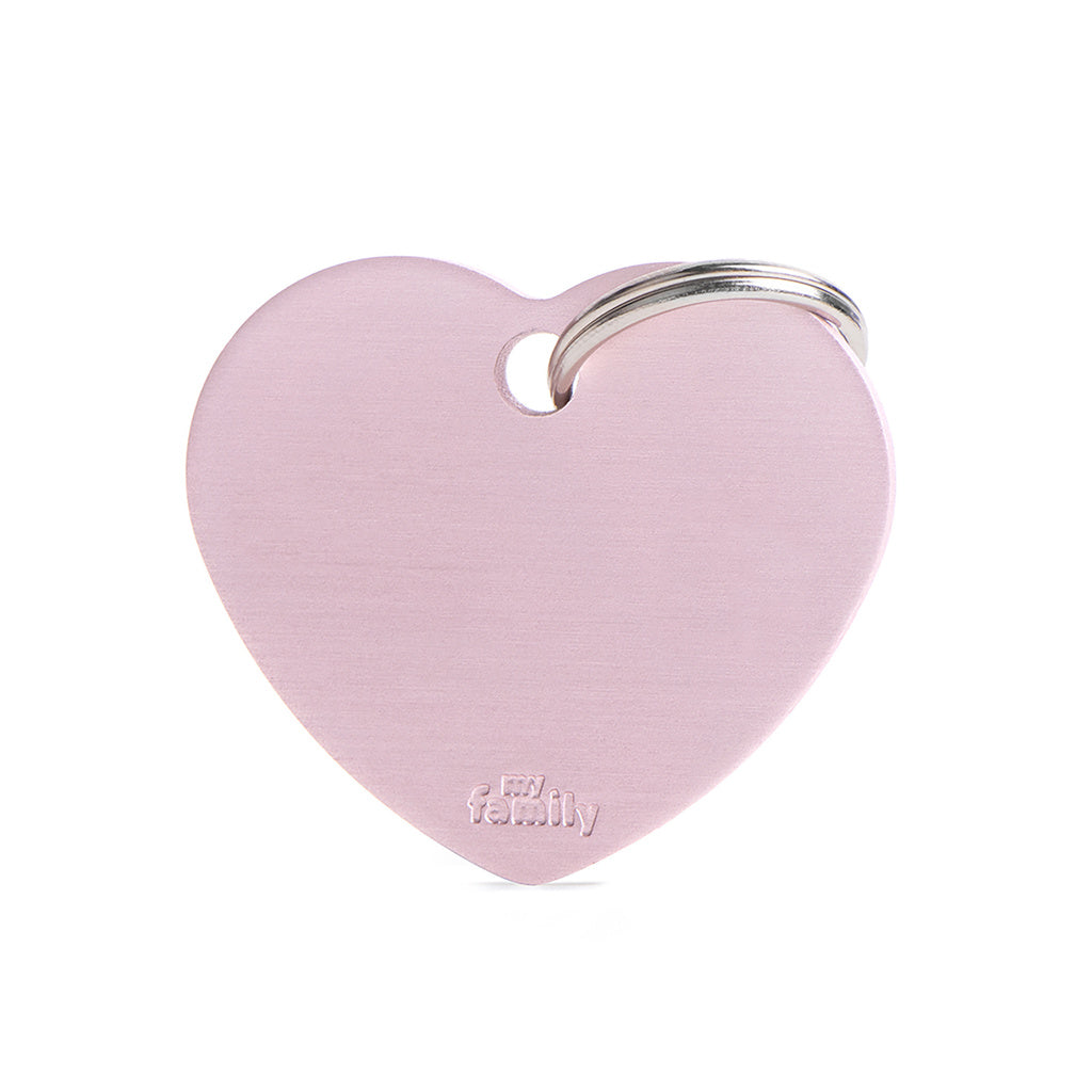 MyFamily Basic Big Heart Pet ID Tag, Aluminum, Pink
