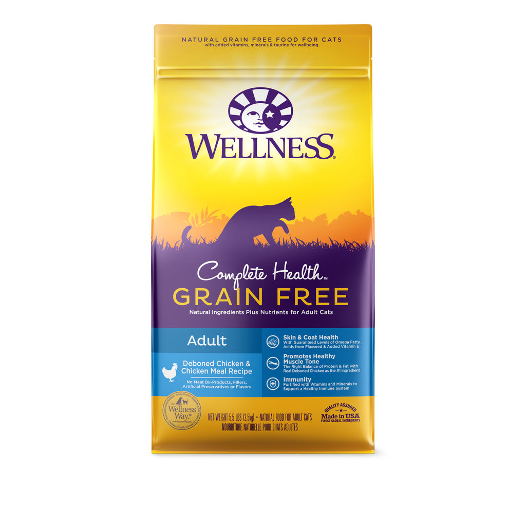 Wellness Complete Health Grain-Free Chicken Cat Food, 5 lb 8 oz