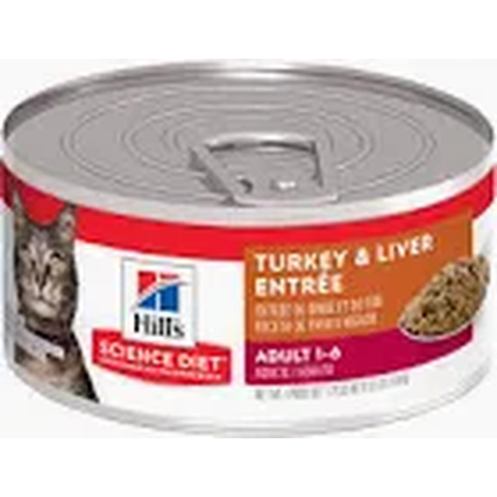 Hill's Science Diet Adult Turkey & Liver Entr&eacute;e Canned Cat Food, 5.5 oz, 24-pack