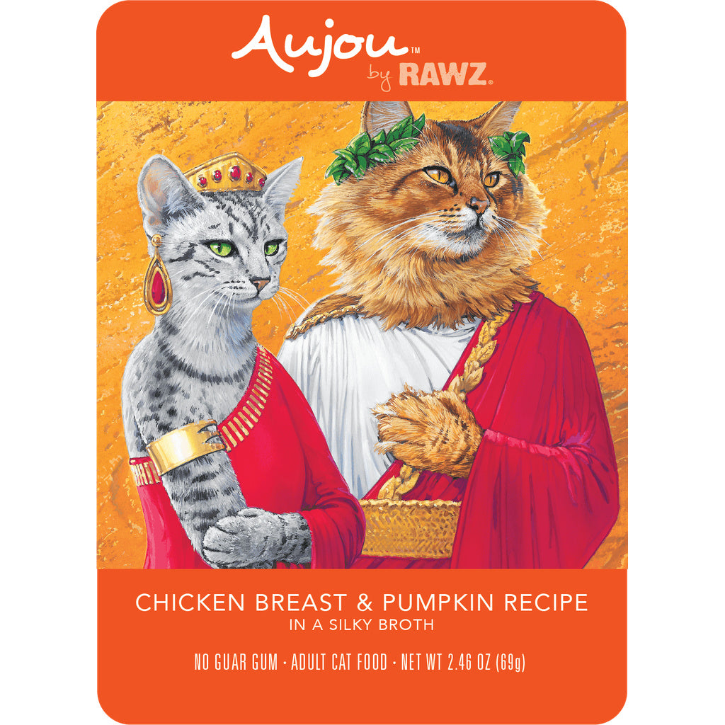 RAWZ Aujou Chicken Breast & Pumpkin Recipe Cat Wet Food Pouch, 2.46 oz