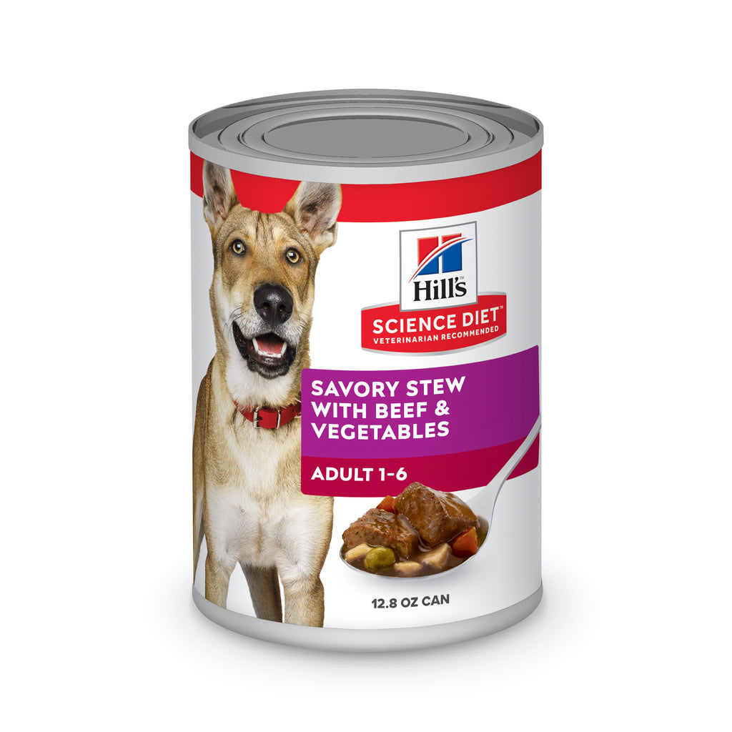 Hill's Science Diet Adult Savory Stew with Beef & Vegetables Canned Dog Food, 12.8 Oz. (12 Ct.)