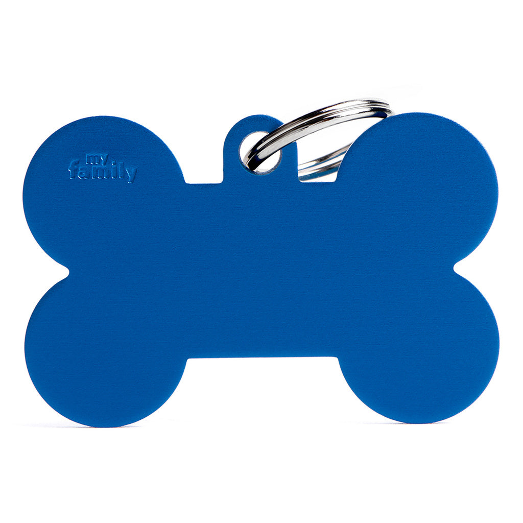 MyFamily Basic XL Aluminum Blue Bone ID Tag