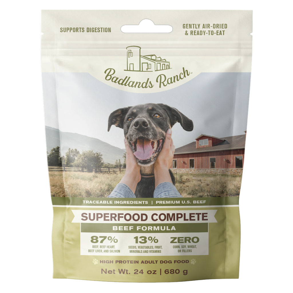 Badlands Ranch Superfood Complete Air-Dried Dog Food - Beef Formula - 24 oz