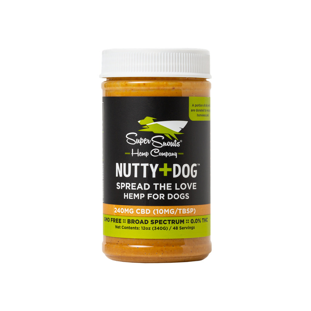 Super Snouts Nutty Dog Hemp CBD Peanut Butter - 240mg - 12oz Wellness Support