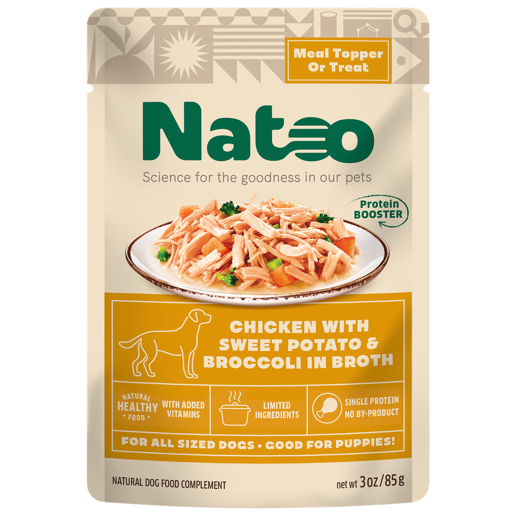 Natoo Chicken, Sweet Potato & Broccoli Dog Food Topper, 3 oz - Meal Enhancer for Picky Eaters