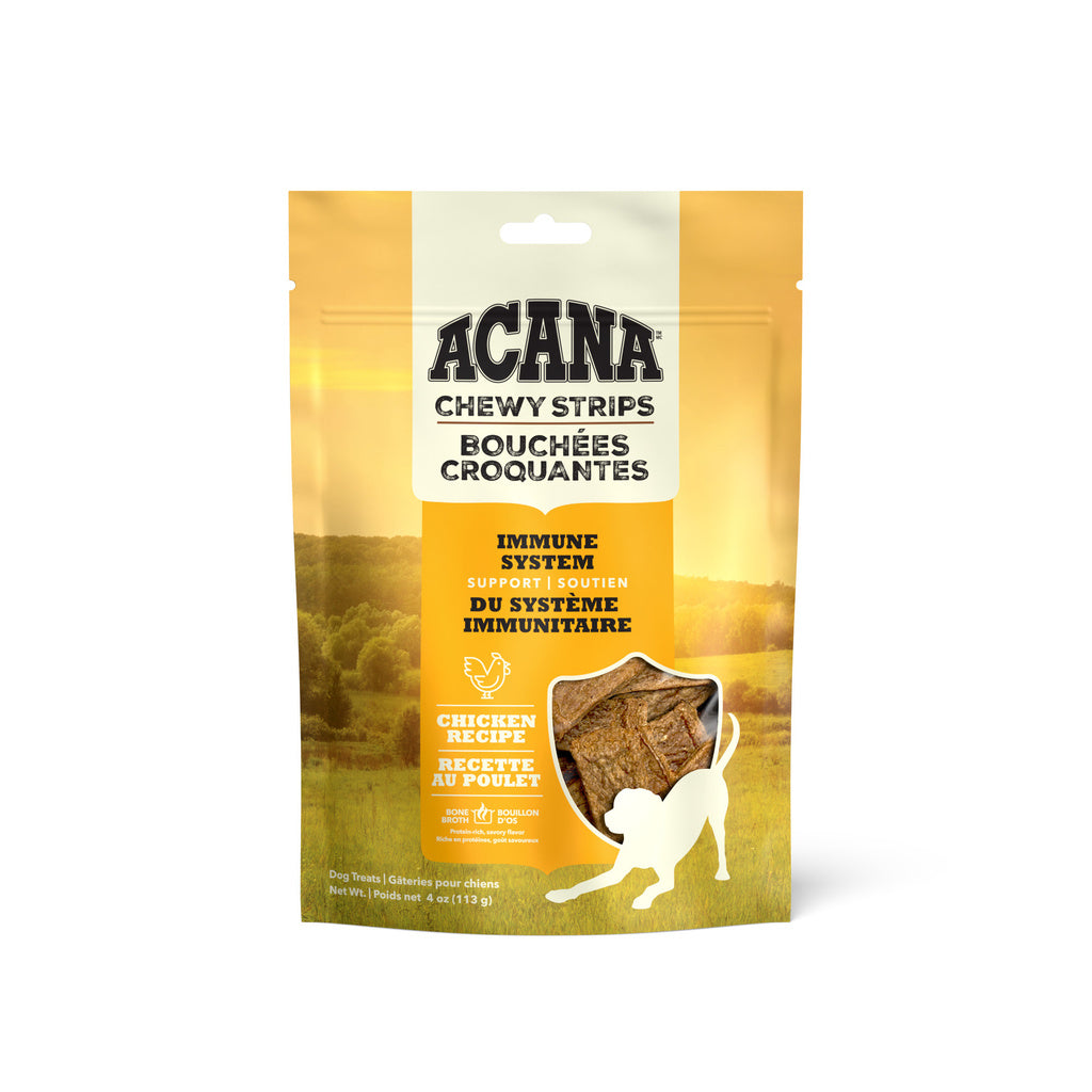 Acana Chewy Strips Dog Treats, Chicken Recipe, Immune Support, 4 oz