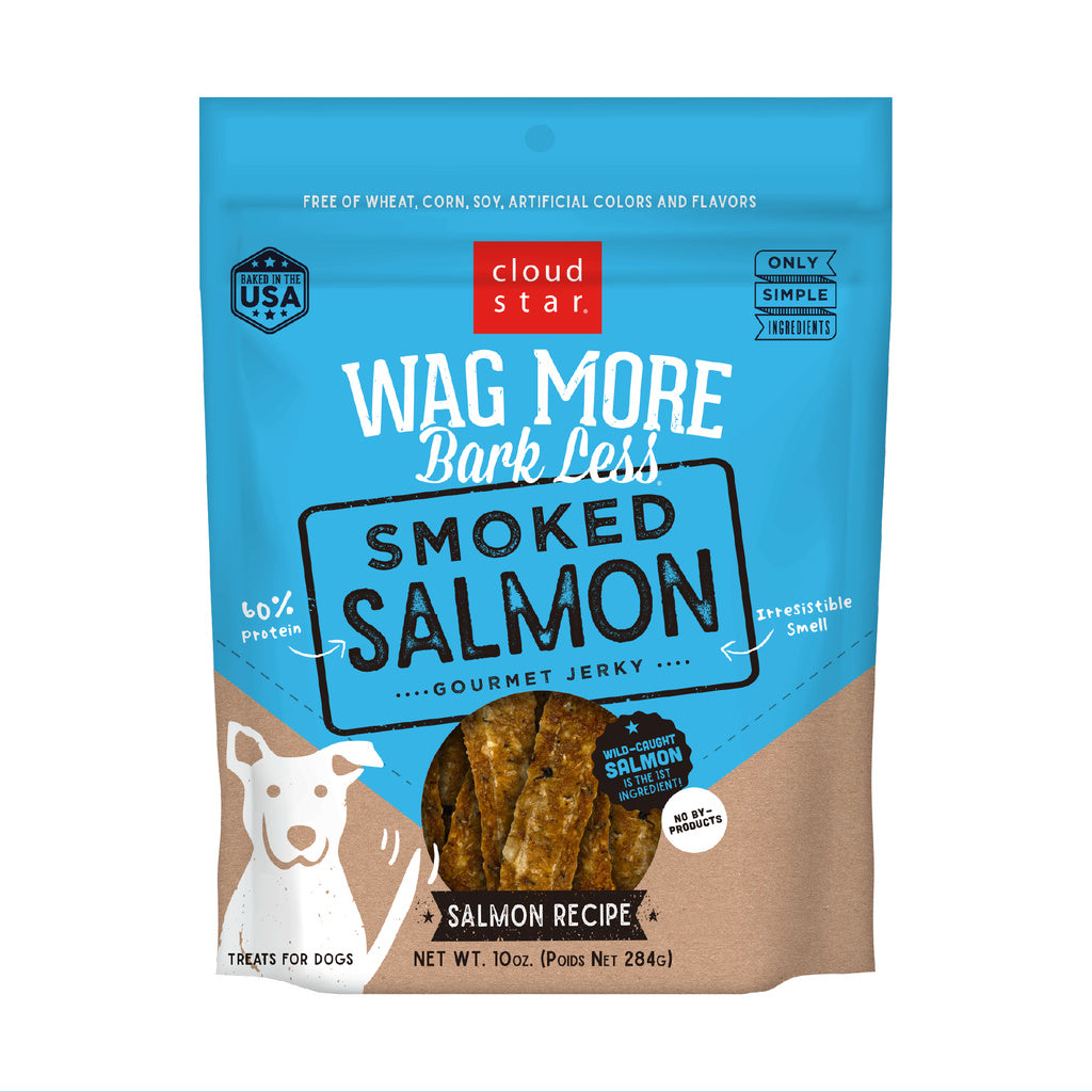 Cloud Star Wag More Bark Less Salmon Jerky Dog Treats - Grain-Free, 10 oz