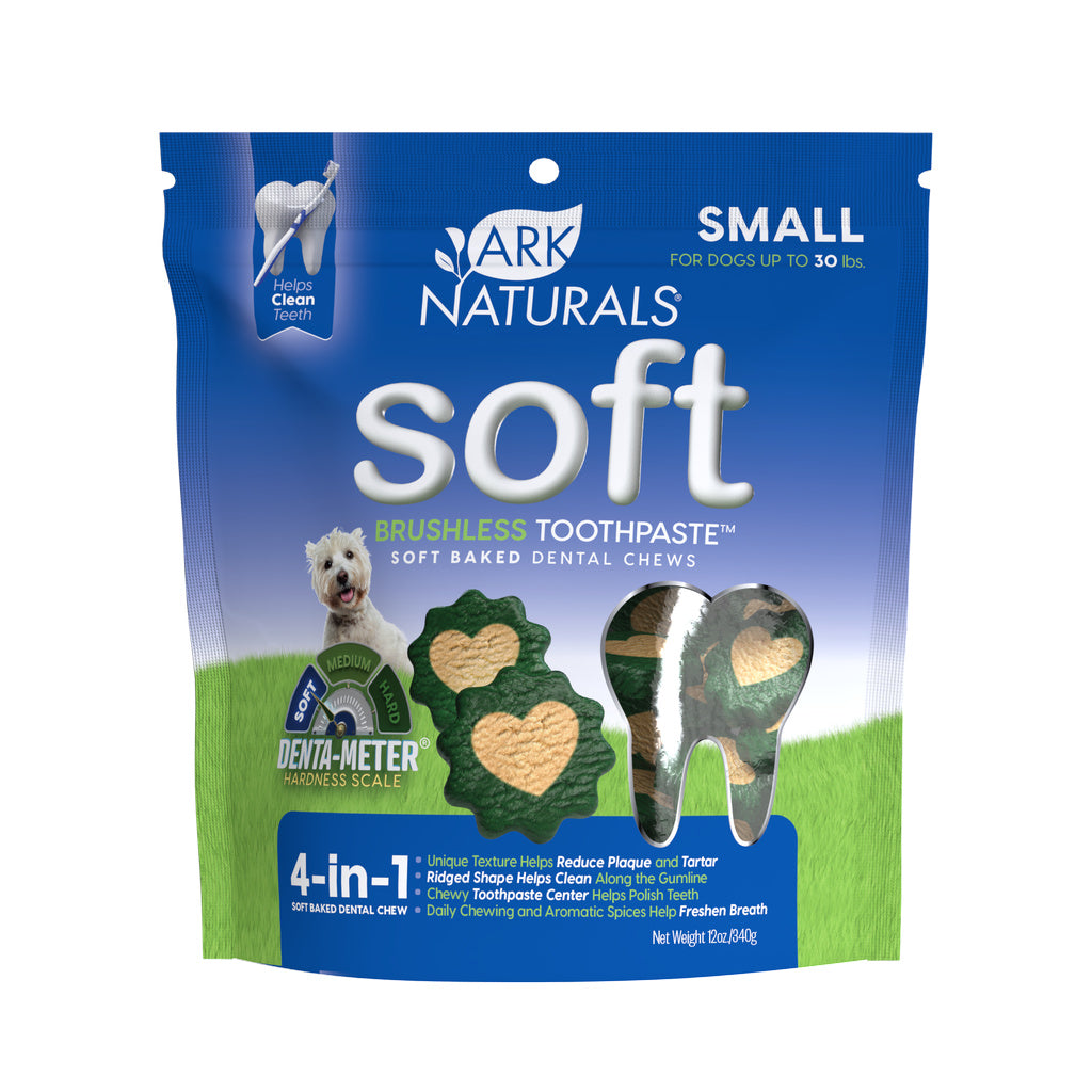 Ark Naturals Soft Brushless Toothpaste Small Dog Dental Chews, 12 oz