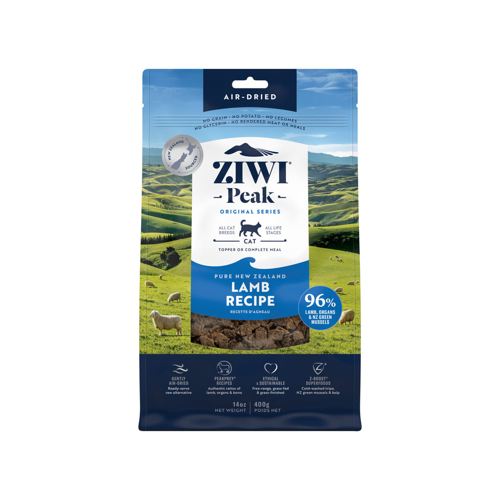 ZiwiPeak Air-Dried Lamb Cat Food - 14 oz / 400g - All Life Stages, Single Protein, Grain-Free Recipe