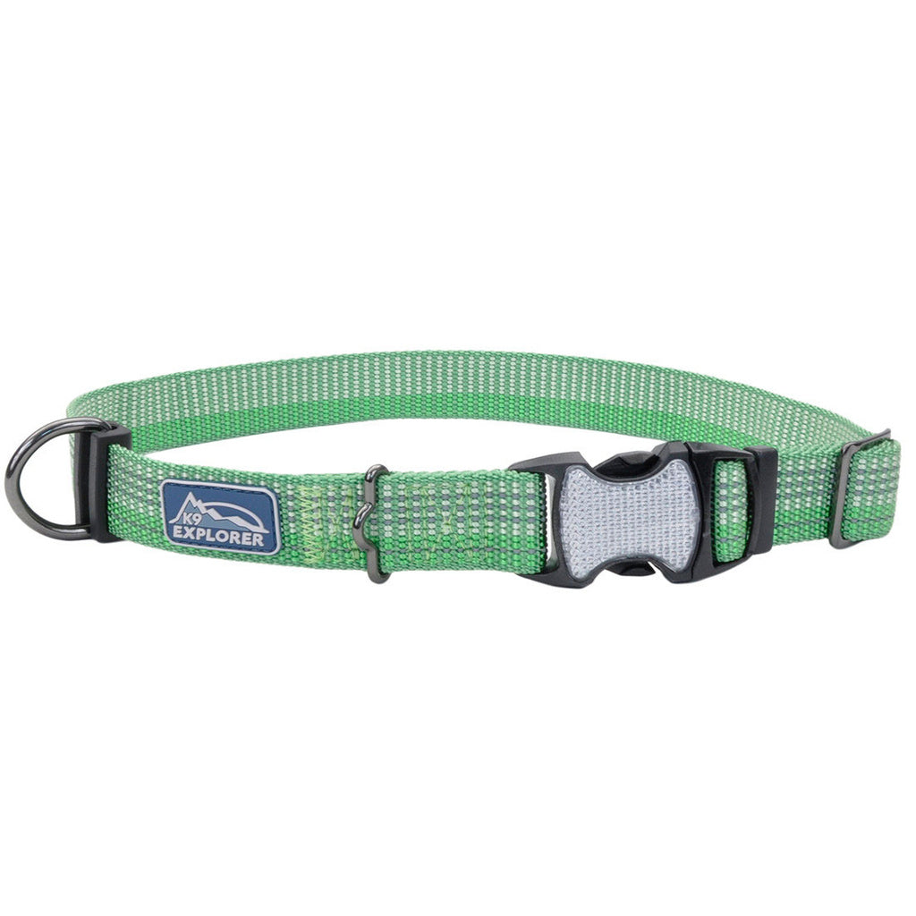 K9 Explorer Brights Reflective Adjustable Dog Collar, Meadow, 5/8 inch x 8-12 inch