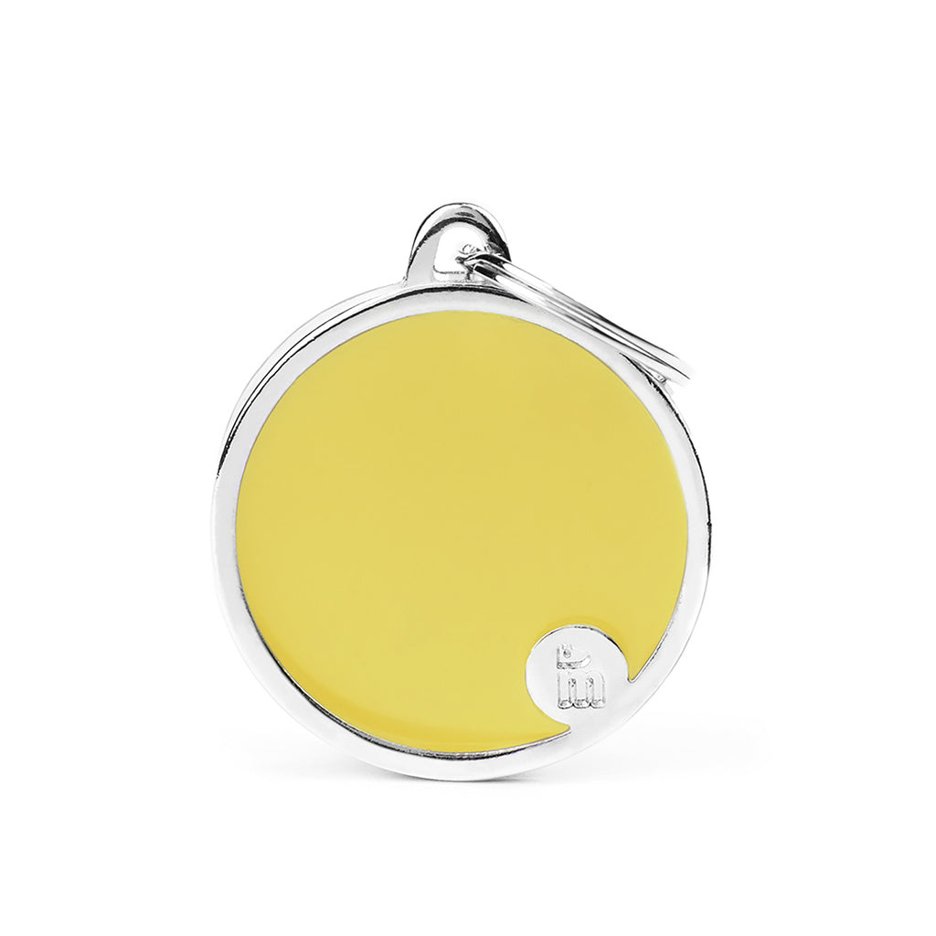MyFamily Basic Handmade Large Circle Pet ID Tag - Yellow