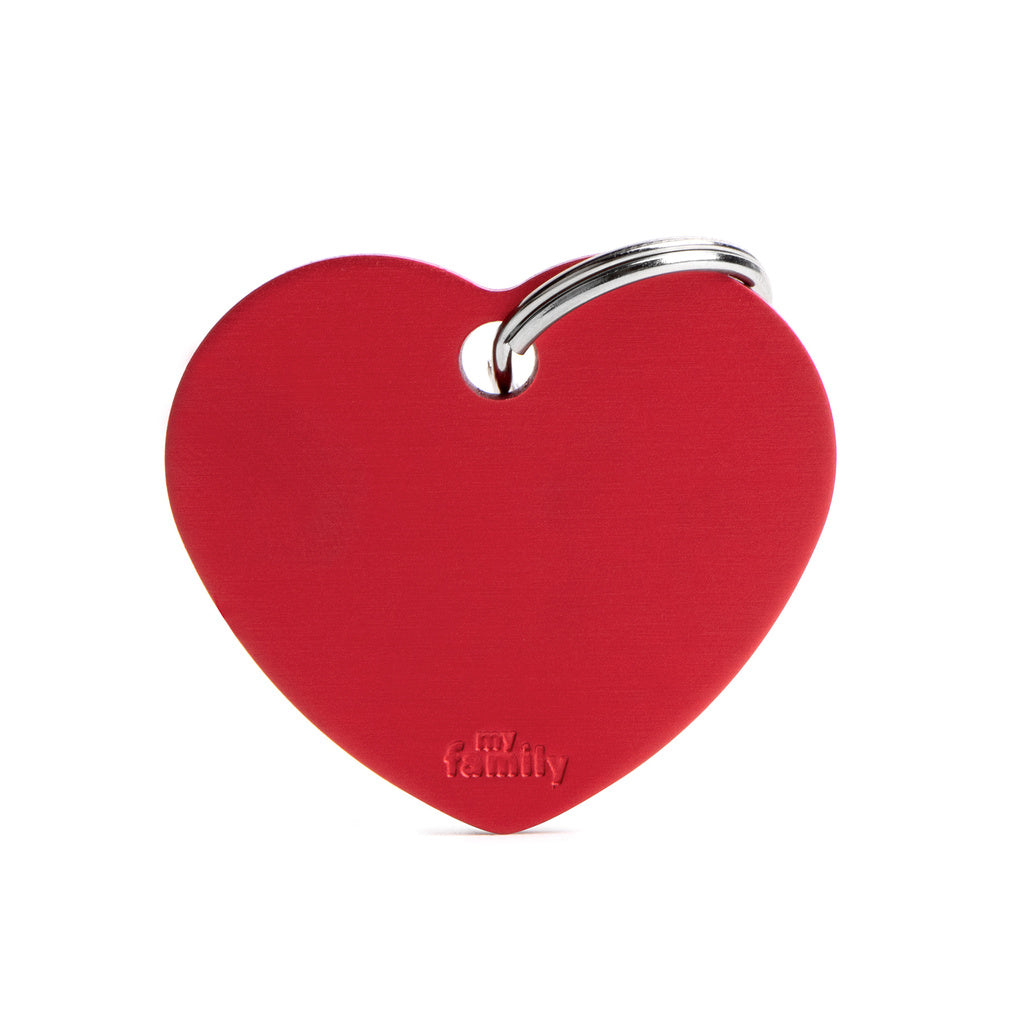 MyFamily Basic Big Heart Red Aluminum Pet ID Tag