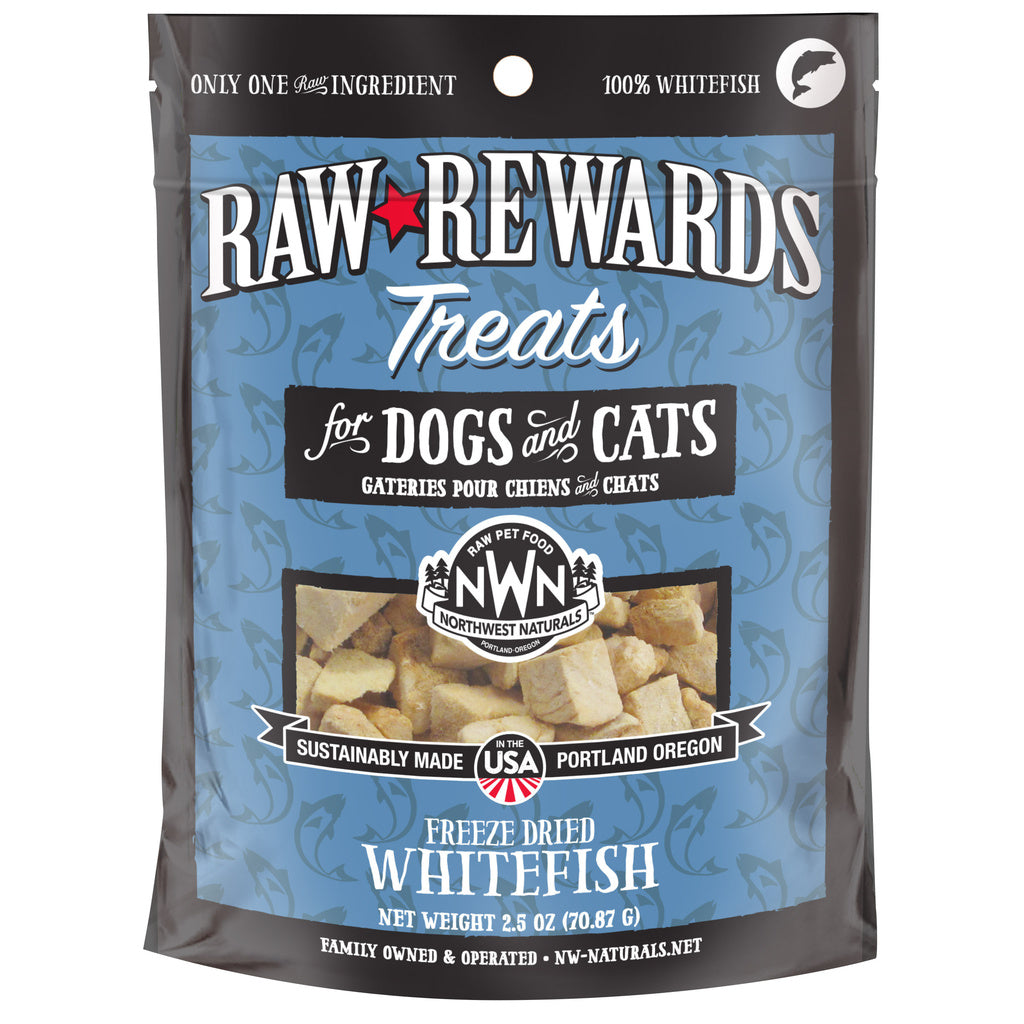 Northwest Naturals Raw Rewards Freeze-Dried Whitefish Dog & Cat Treats, 2.5 oz