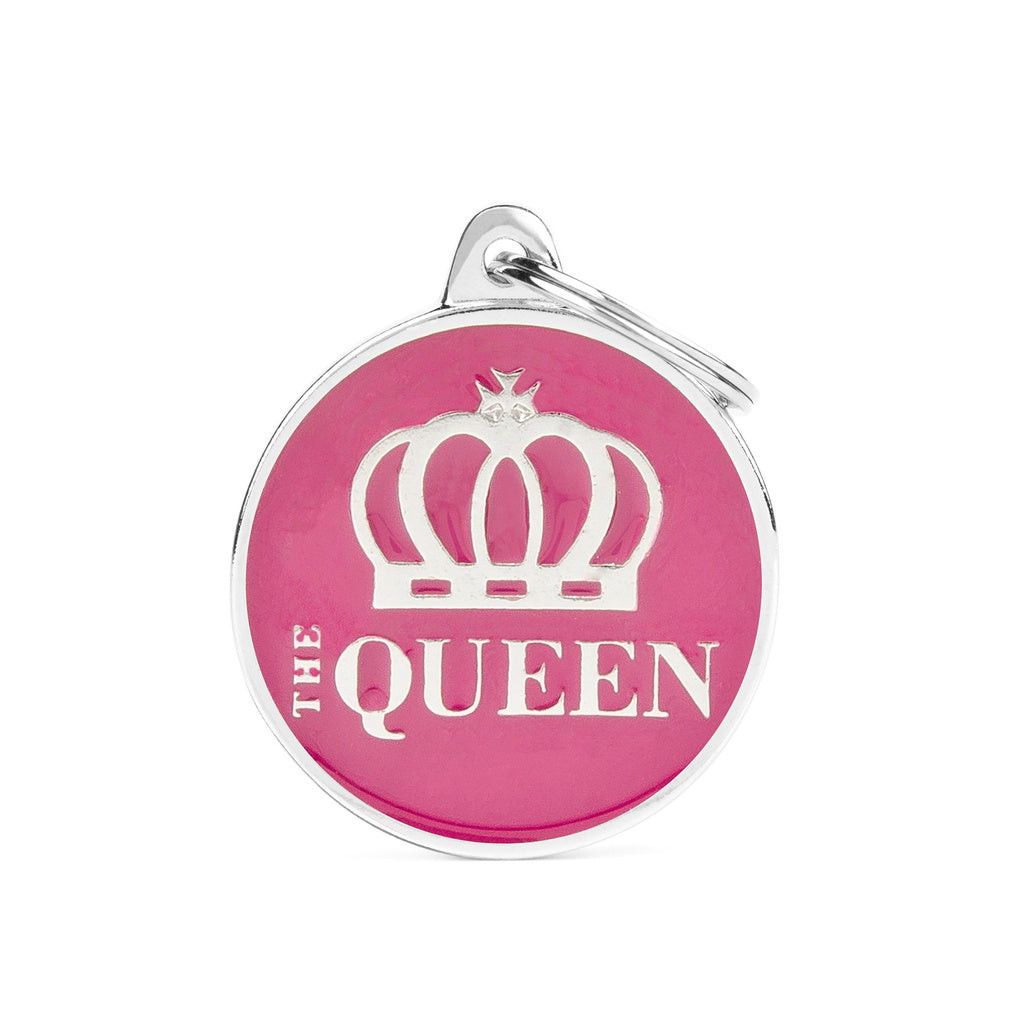 MyFamily ID Tag Big Circle "The Queen" Pet Tag