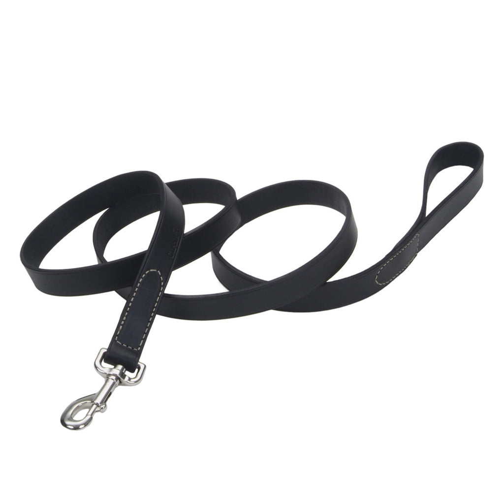 Circle T Oak Tanned Leather Dog Leash - Black - 1" x 6'