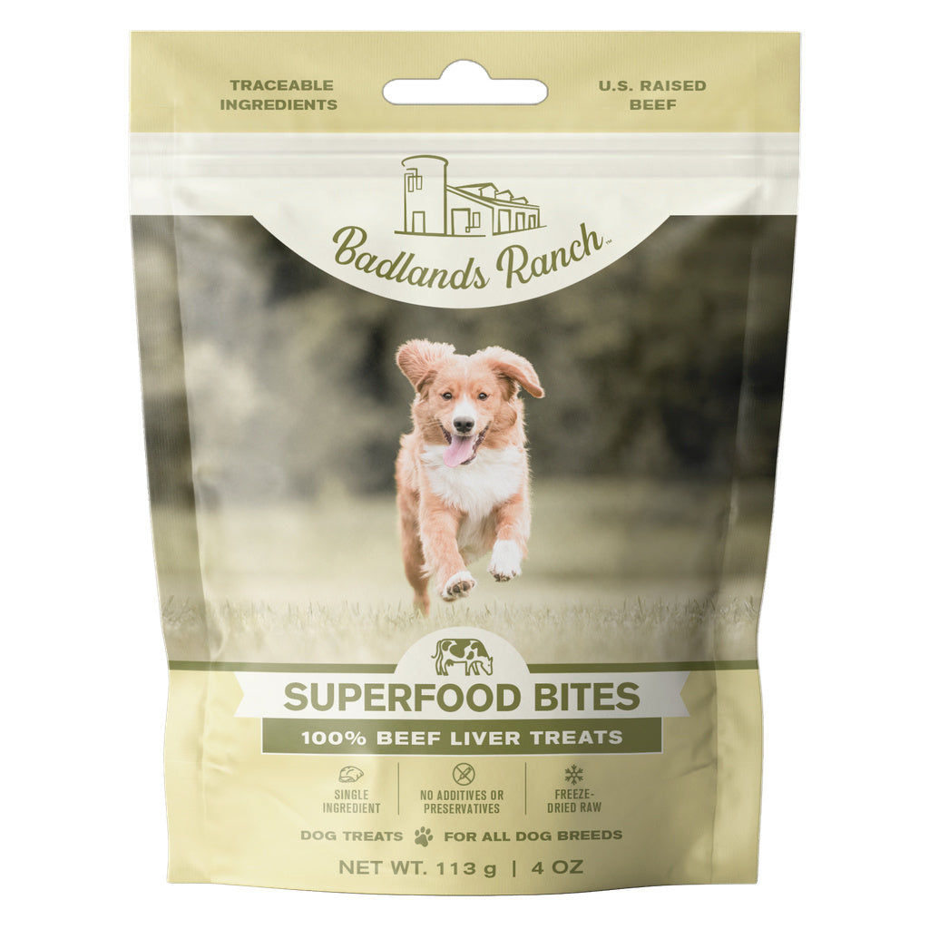 Badlands Ranch Superfood Bites - Beef Liver - Freeze-Dried Raw Dog Treats - 4 oz