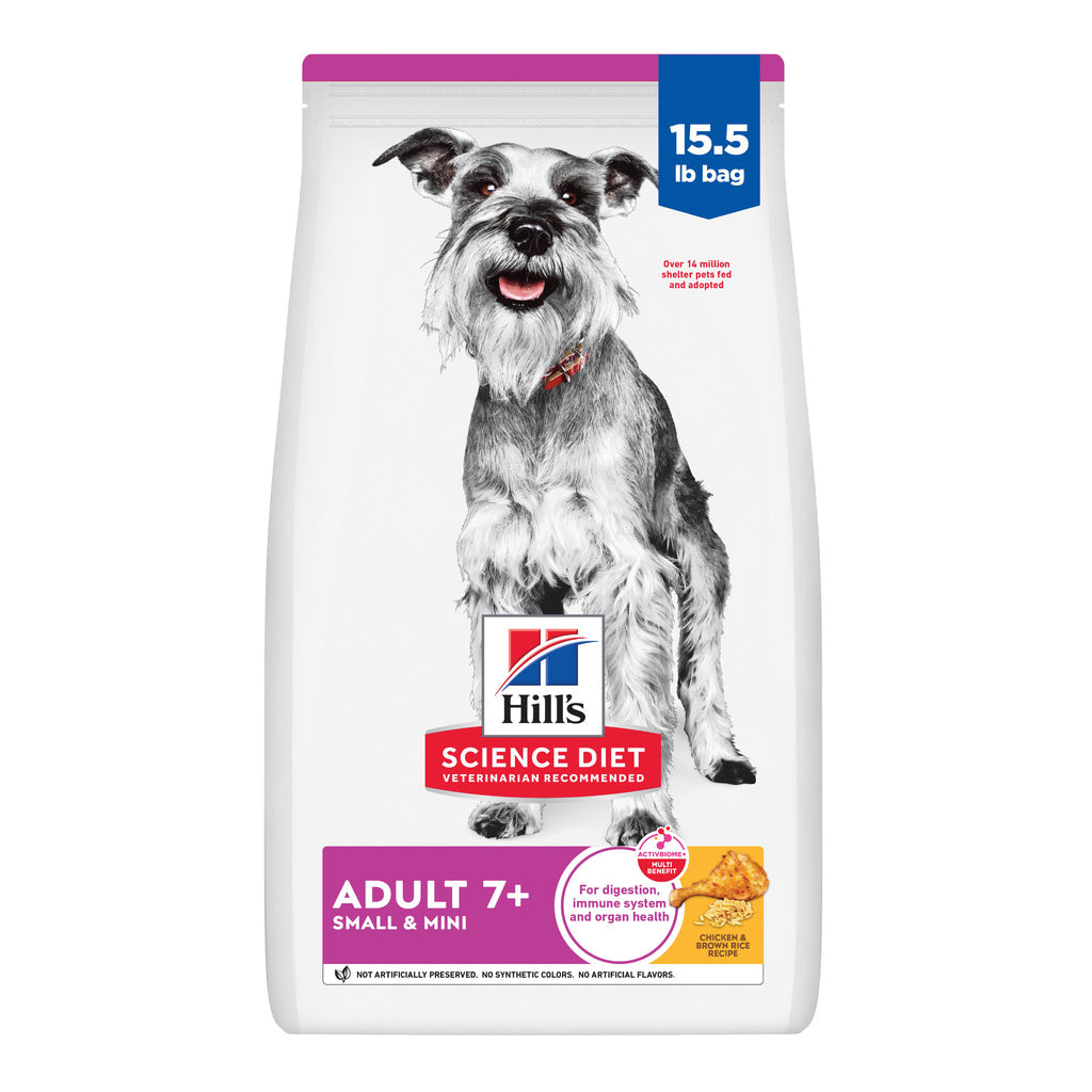 Hill's Science Diet Senior 7+ Small & Mini Chicken & Rice Dry Dog Food, 15.5 lb