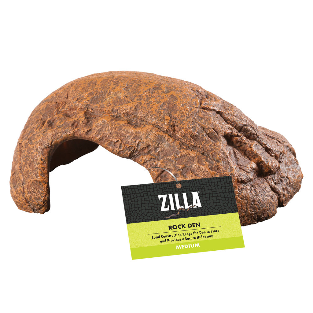 Zilla Rock Den Medium - Reptile Hideaway - Terrarium Decor - Orange Rock