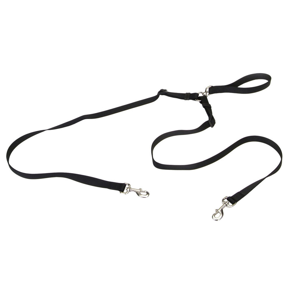 Coastal 2 Dog Walker Tangle-Free Adjustable Leash, Black, 1" x 4'