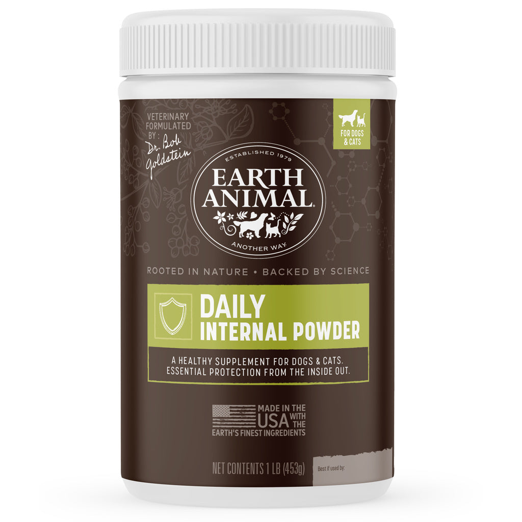 Earth Animal Flea & Tick Daily Internal Powder - 1 lb - Natural Herbal Supplement for Dogs & Cats