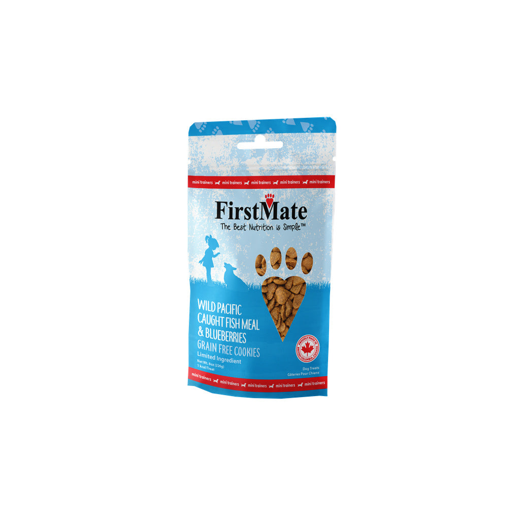 FirstMate Mini Trainers Wild Pacific Fish & Blueberries Dog Treats - 8 oz