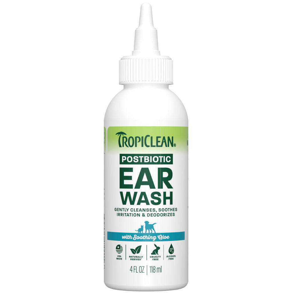 TropiClean Alcohol-Free Ear Wash for Dogs & Cats, 4 oz - Gently Cleans & Deodorizes