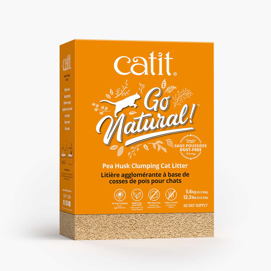 Catit Go Natural Pea Husk Clumping Cat Litter 14.8 lb, Natural (B08GVXR7V9)