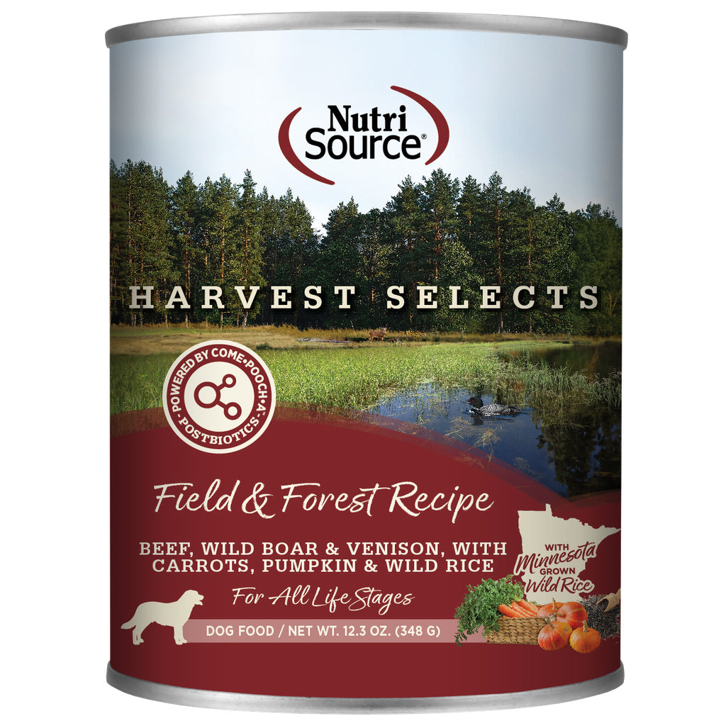 NutriSource Harvest Selects Field & Forest Wet Dog Food, 12.3 oz Can