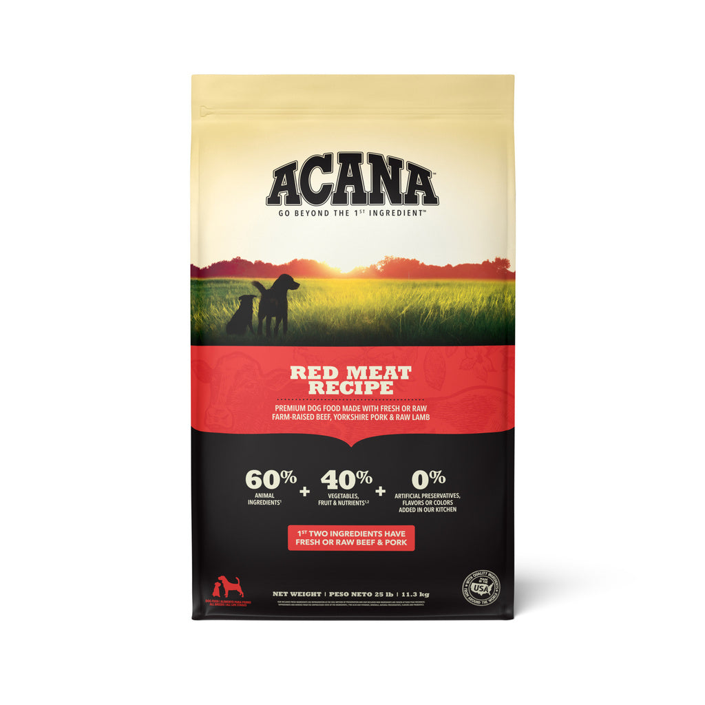ACANA Heritage Meats Grain-Free Dry Dog Food, Red Meat Recipe, 25 lb Bag