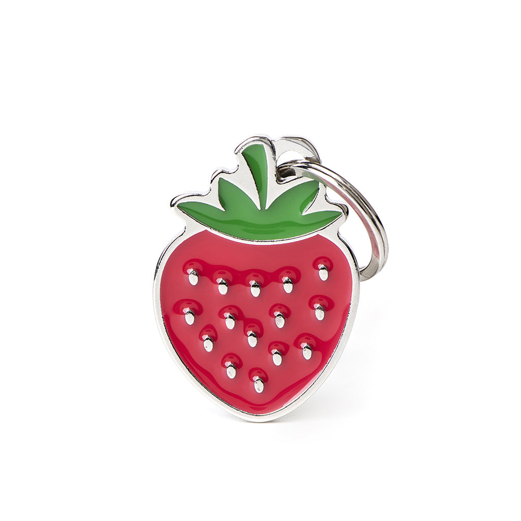 MyFamily Food Strawberry Pet ID Tag - Engravable Dog/Cat Tag