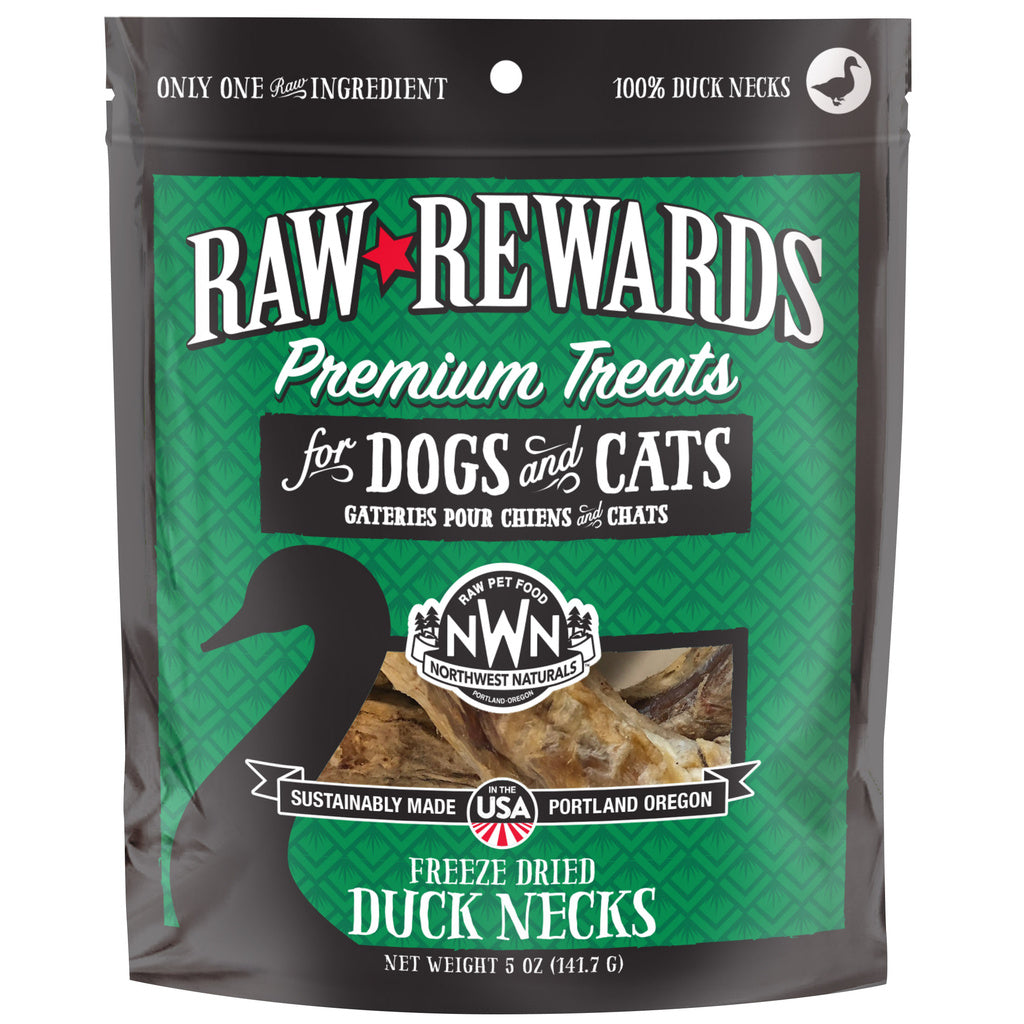Northwest Naturals Freeze-Dried Duck Neck Treats for Dogs & Cats, 5oz or 6ct