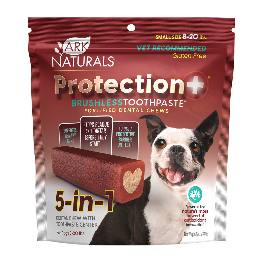 Ark Naturals Protection Plus Brushless Toothpaste Dental Chews for Small Dogs, 12 oz