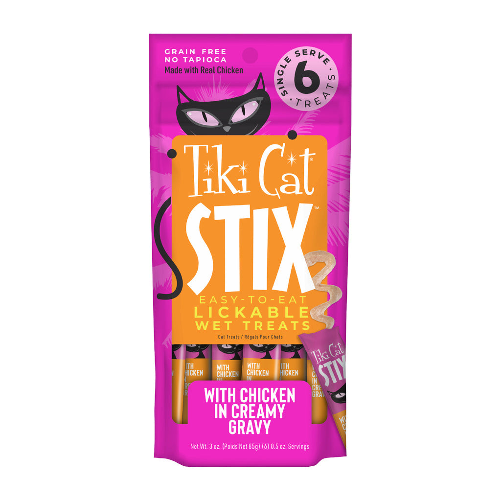 Tiki Cat Stix Chicken Mousse Cat Treats - 3 oz Single Serve Pouches