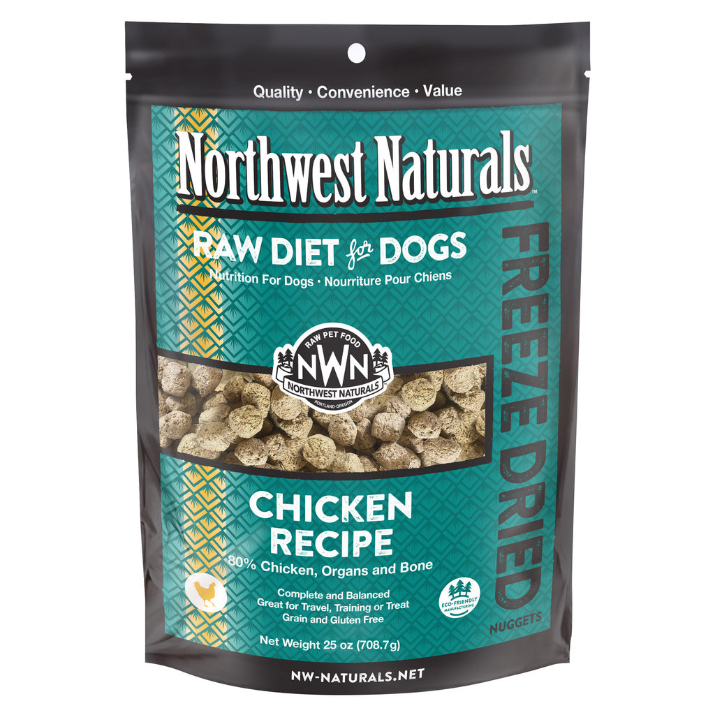 Northwest Naturals Freeze-Dried Chicken Dog Food Nuggets, 25 oz - Raw, Grain-Free Diet