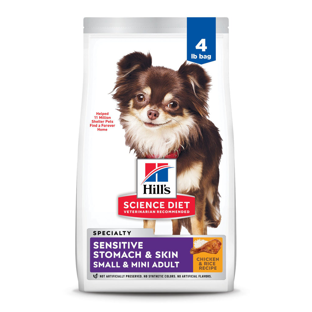 Hill's Science Diet Sensitive Stomach & Skin Small & Mini Adult Chicken Dry Dog Food, 4 lb Bag