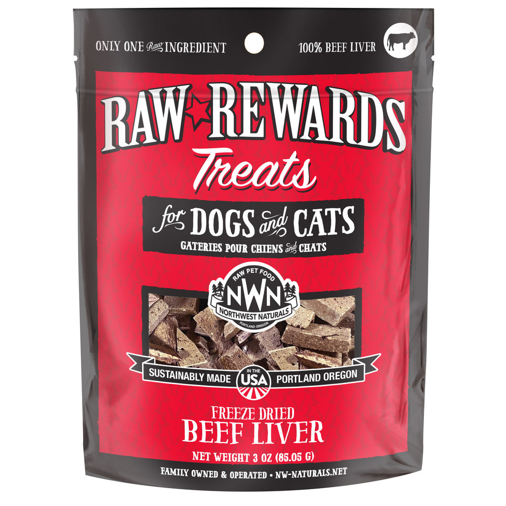 Northwest Naturals Freeze Dried Beef Liver Dog & Cat Treats - 3 oz Raw Rewards
