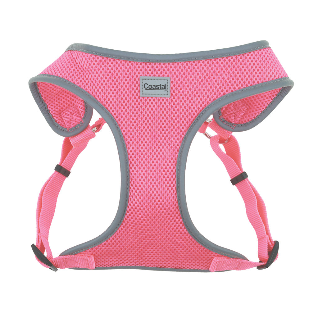 Coastal Comfort Soft Reflective Wrap Adjustable Dog Harness, Neon Pink, 1" x 28"-36"