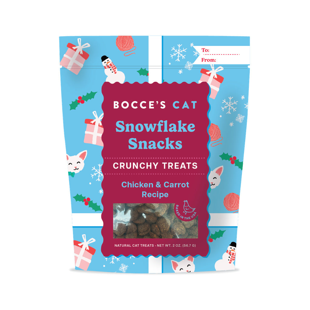 Bocce's Bakery Snowflake Snacks Crunchy Cat Treats - Chicken & Carrot, 2oz