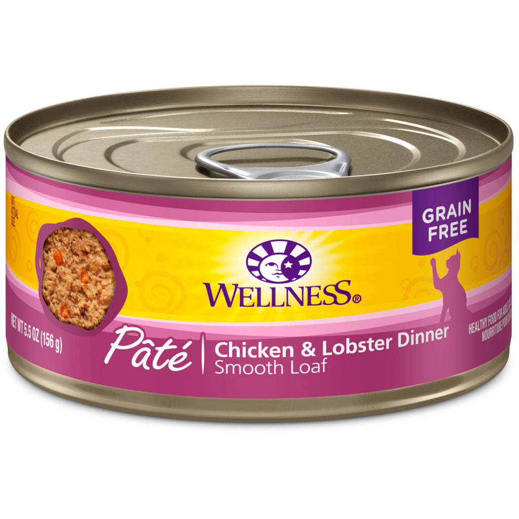 Wellness Complete Health Grain-Free Chicken & Lobster Pate Wet Cat Food, 5.5 oz Can