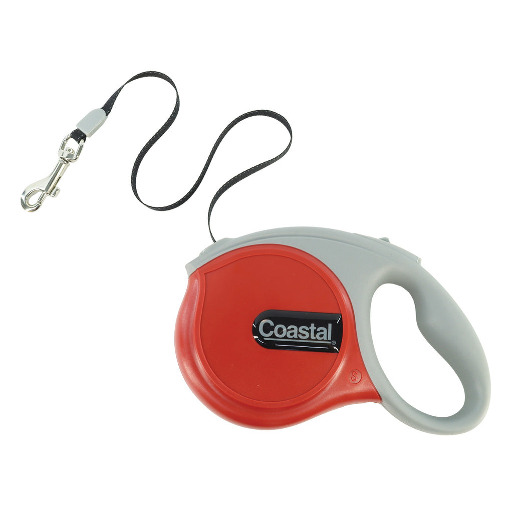 Coastal Power Walker Retractable Dog Leash - Small, Red, 16 ft, Up to 32 lbs