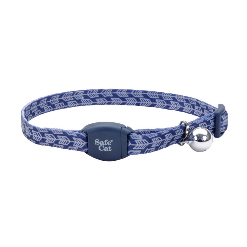 Safe Cat Adjustable Breakaway Cat Collar - Magnetic Buckle, Grey Silver Arrows, 3/8" x 8"-12"
