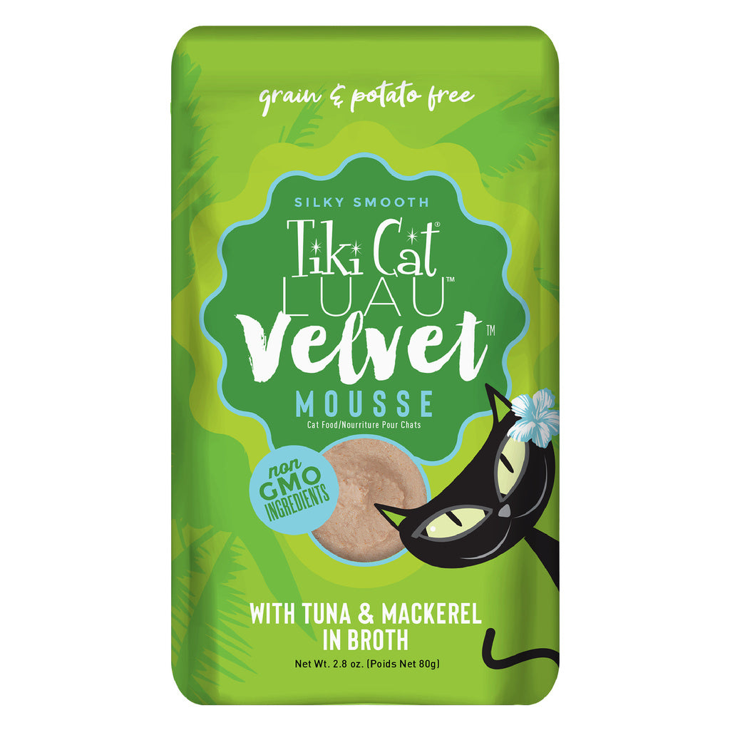 Tiki Cat Velvet Mousse Tuna & Mackerel Wet Cat Food, 2.8 oz (Single Pouch)
