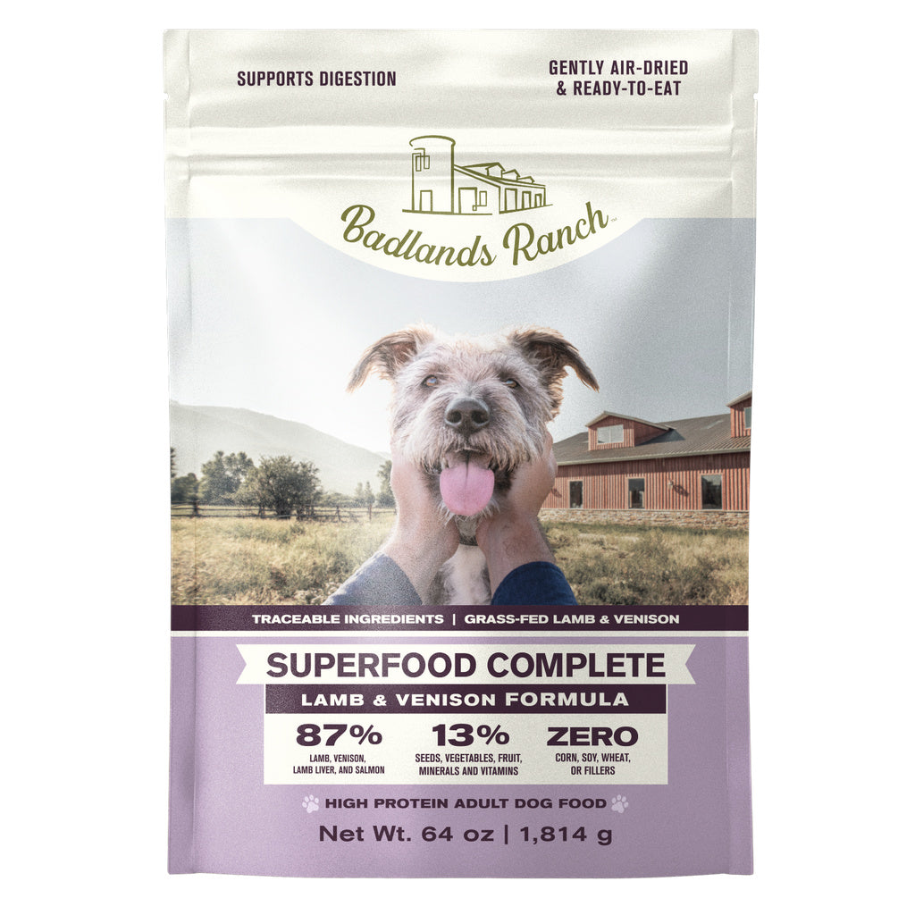 Badlands Ranch Superfood Complete Dog Food - Lamb & Venison, Air-Dried, 64 oz