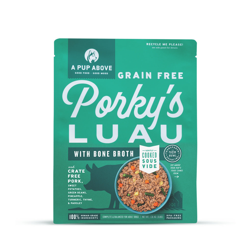 A Pup Above Porky's Luau Gently Cooked Grain-Free Frozen Dog Food, Pork Recipe, 3 lb Bag