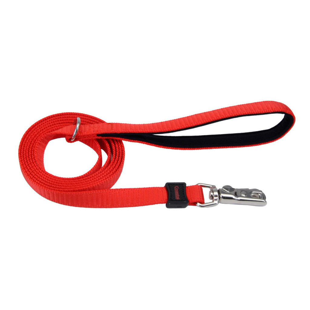 Coastal Inspire Dog Leash - Red, 1 inch x 6 feet - Neoprene Comfort Grip