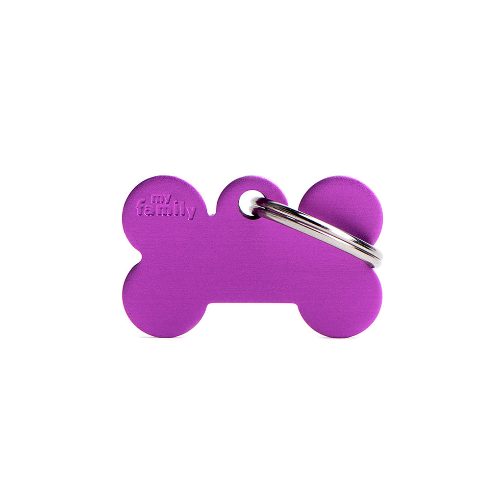 MyFamily Small Purple Bone Pet ID Tag - Aluminum, Basic, Customizable