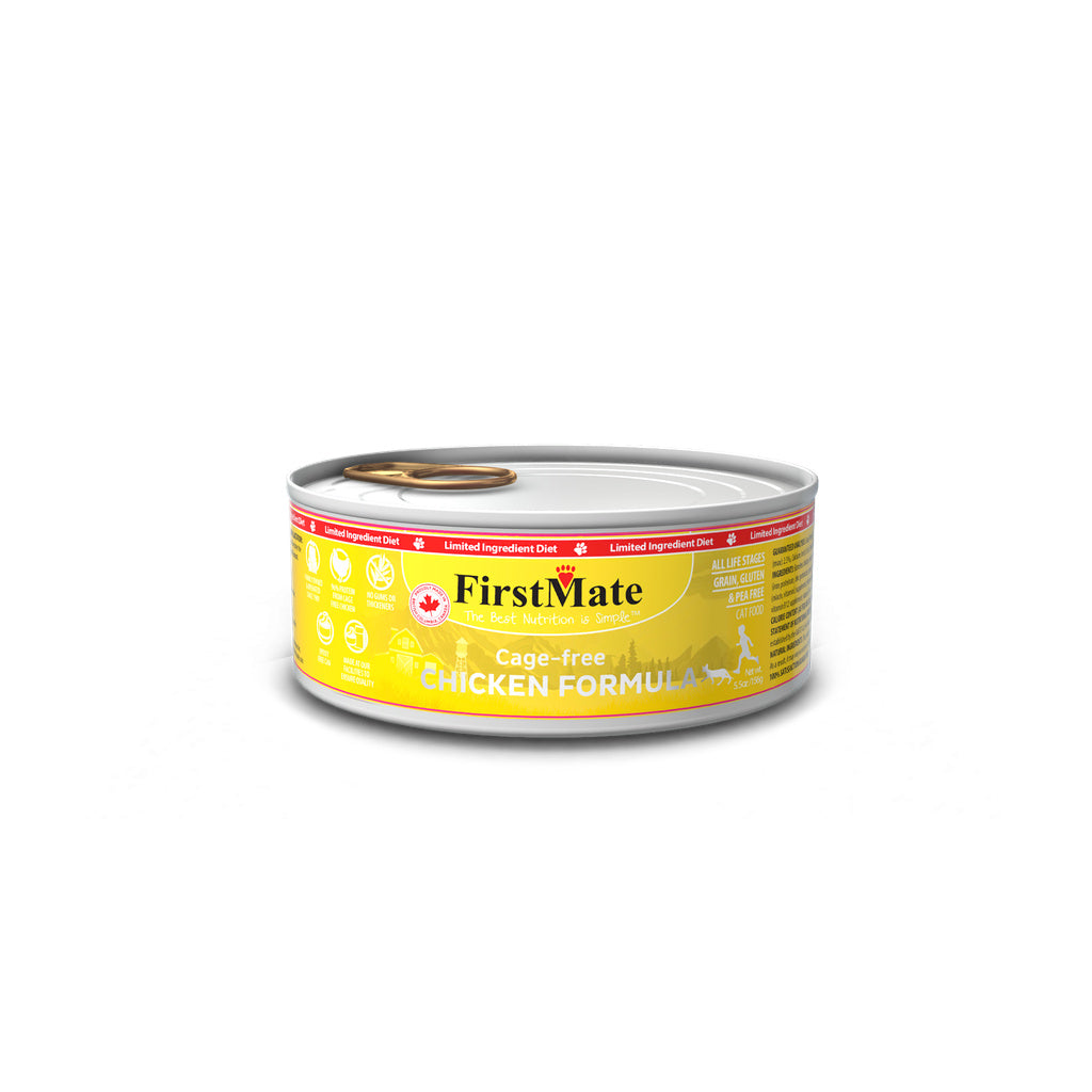 FirstMate Cat LID Chicken, 5.5 oz - Grain-Free, Limited Ingredient Diet, Cage-Free Chicken Formula Wet Cat Food