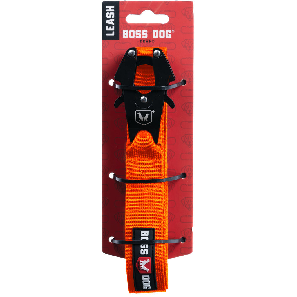 Boss Dog Tactical Dog Leash - Hunter Orange - 4 ft - 1.25" Wide